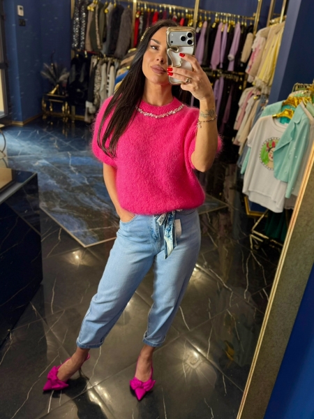 SWETER  DIAMONDS  RÓŻOWY