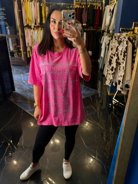 T-SHIRT DIAMONDS RÓŻOWY